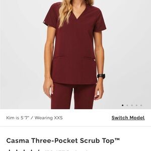Figs Scrubs in maroon